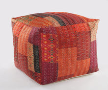 Load image into Gallery viewer, Cotton Blend Ottoman - Red
