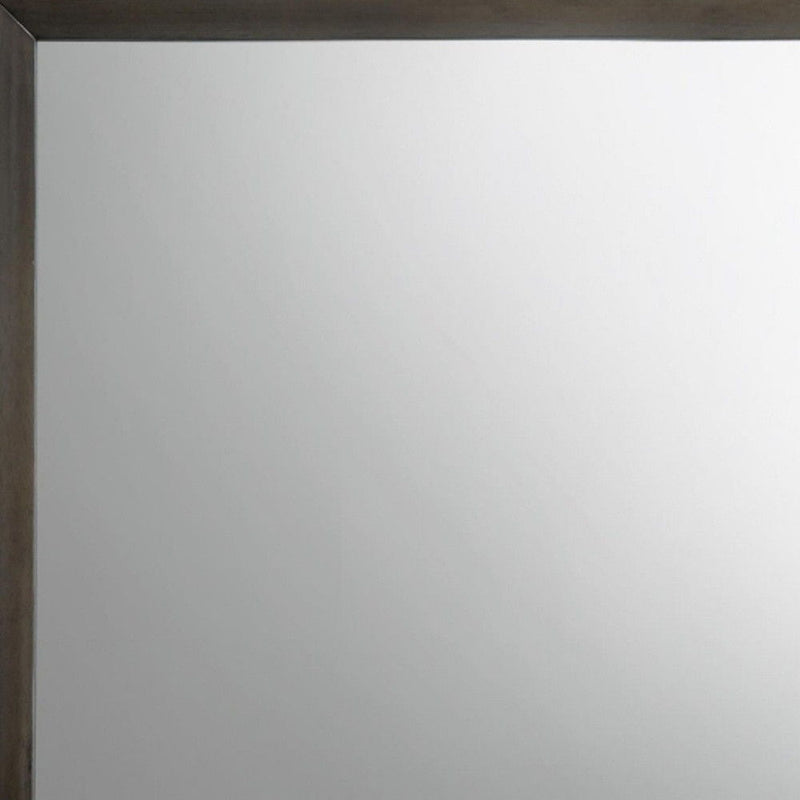 35" Oak Framed Accent Mirror - Gray