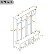 Load image into Gallery viewer, Hall Tree With Bench And Cabinet
