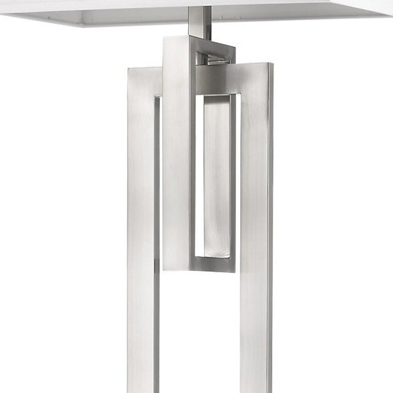 64" Traditional Shaped Floor Lamp With White Rectangular Shade - Nickel