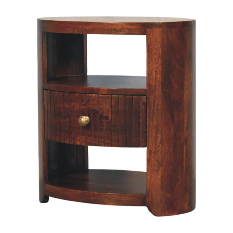 Solid Wood Two Drawer Nightstand (738174) - Brown