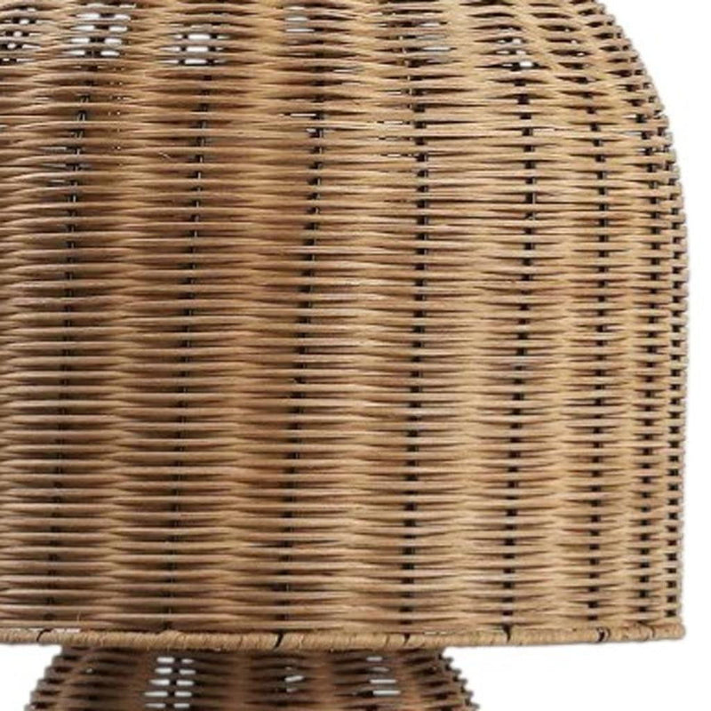 Round Table Lamp With Globe Shade - Natural