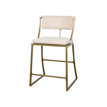 Load image into Gallery viewer, Steel Low Back Counter Height Bar Chair - Beige And Antiqued Brass
