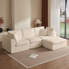 Load image into Gallery viewer, Cloud Sectional Couch, Convertible With Ottoman, 3 Seater Modular Design
