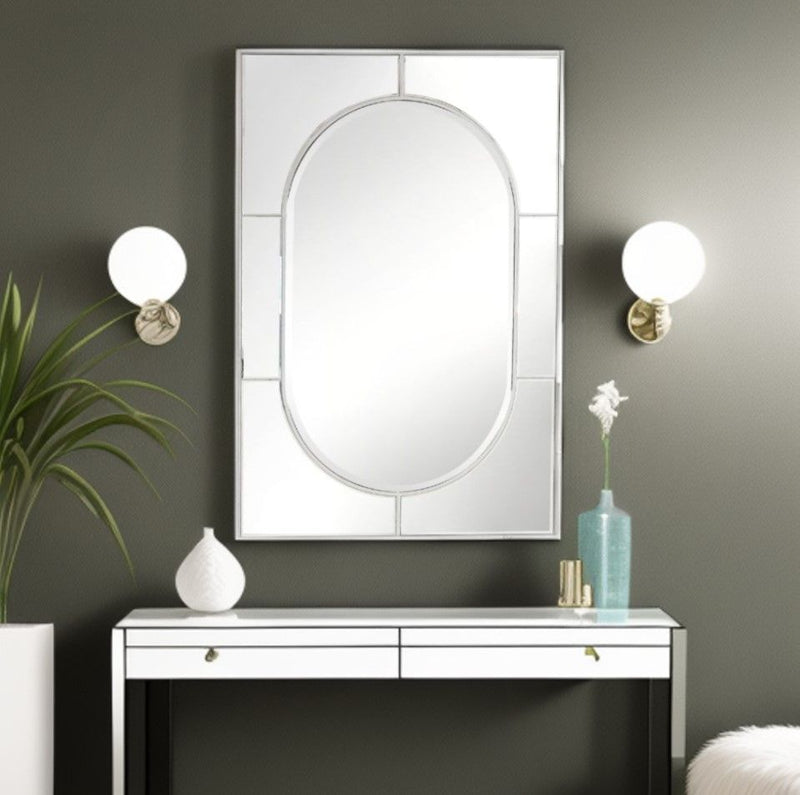 48" Metal Framed Accent Mirror - Silver