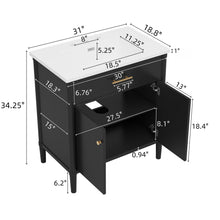 Load image into Gallery viewer, Bathroom Vanity With Sink, Soft Close Doors And Adjustable Shelf
