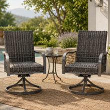 Load image into Gallery viewer, Outdoor Swivel Dining Chair (Set of 2) - Gray
