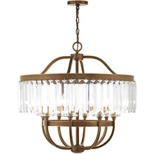 Load image into Gallery viewer, 27" Eight Light Dimmable Chandelier With Shades - Bronze
