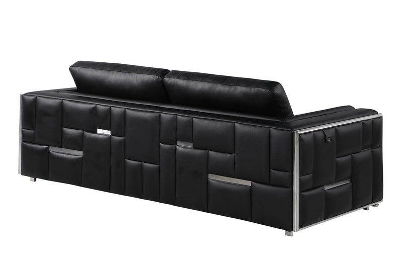 Italian Leather Sofa (720446) - Black