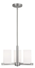 Load image into Gallery viewer, 3 Light Metal Dimmable Chandelier With Shades - Nickel / White
