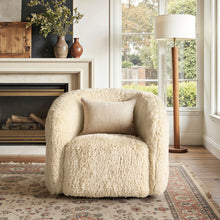 Load image into Gallery viewer, Colt - Fur Swivel Upholstered Barrel Accent Arm Chair - Cream Beige
