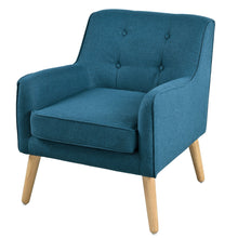 Load image into Gallery viewer, Modern Arm Chair With Tufted Back And Wooden Legs
