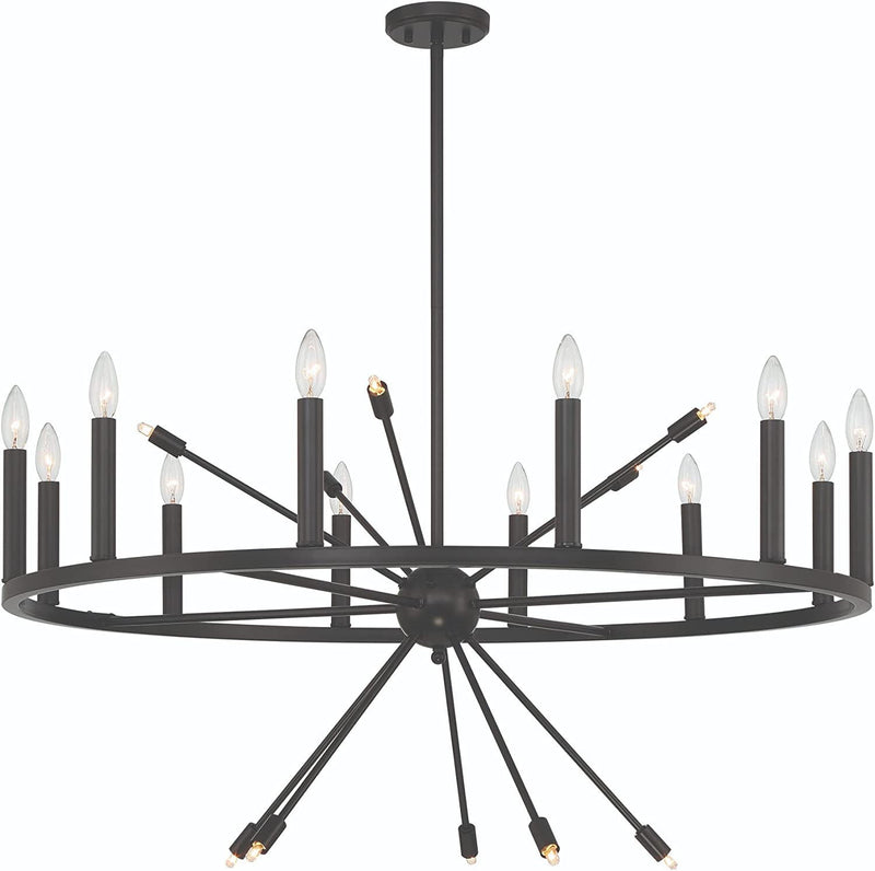 Candle Style Multi Light Metal Dimmable Chandelier - Black