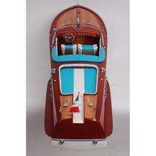 Load image into Gallery viewer, Hand Painted Model Boat - Dark Red / Light Blue
