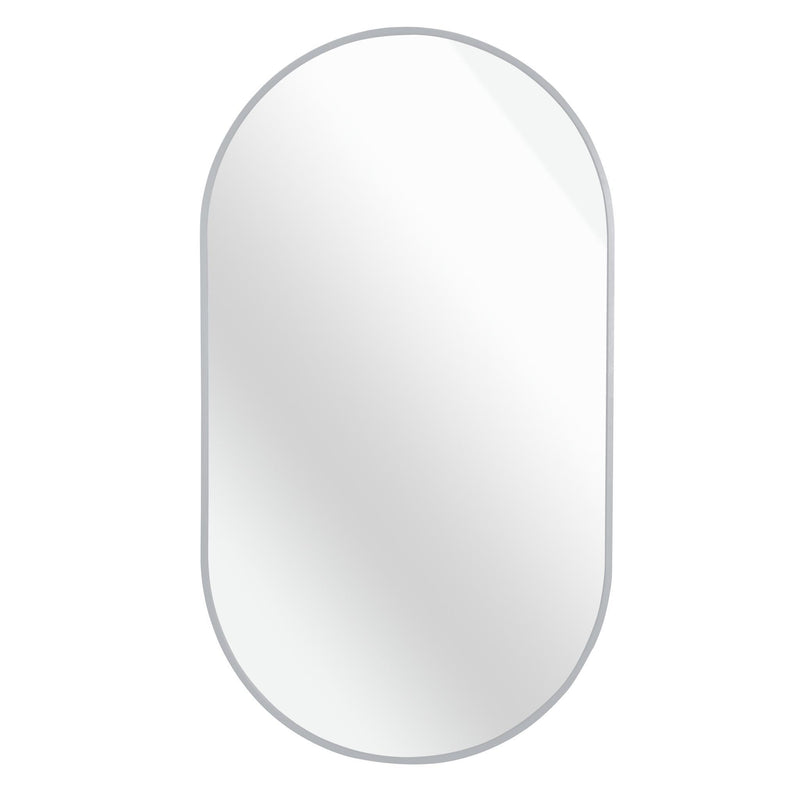 Aluminum Oval Framed Accent Mirror (756091) - Silver