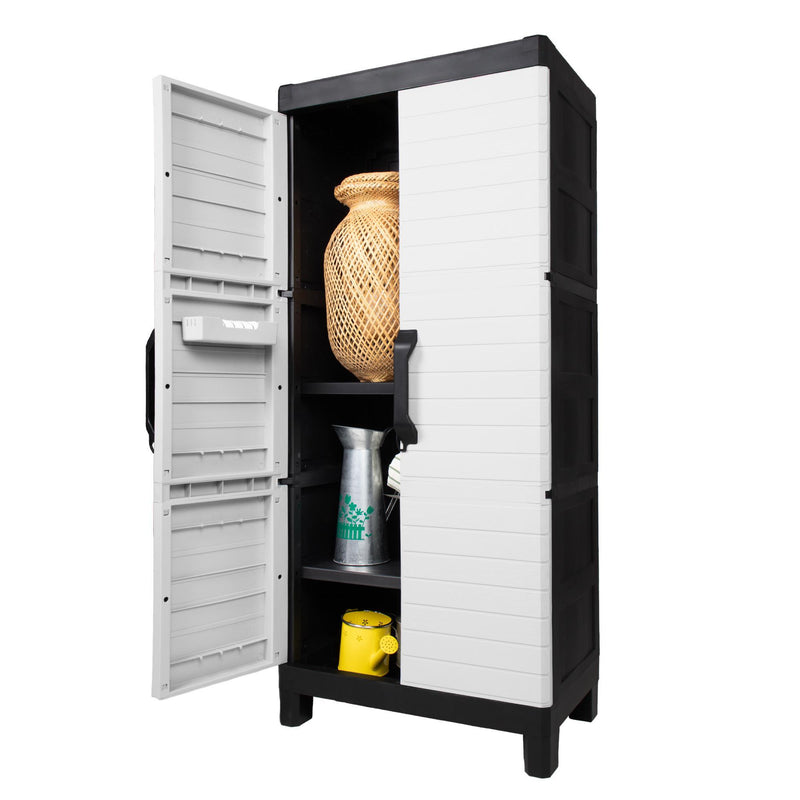 Plastic Square Accent Cabinet With Two Doors (738476) - Gray