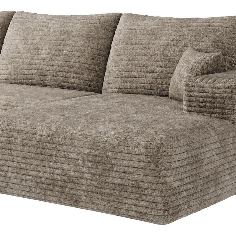 Corduroy Modular L Shaped Sofa And Chaise Sectional (762670) - Camel