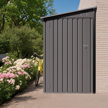 Load image into Gallery viewer, Lean To Shed With Windows, Tool House With Sloping Roof With 2 Vents And 1 Side Open Door For Backyard - Gray

