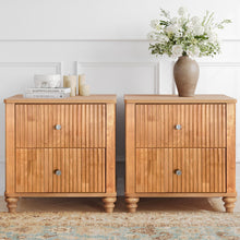 Load image into Gallery viewer, Modern Fluted Nightstand With 3 Drawers
