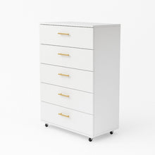 Load image into Gallery viewer, 5 Drawer Dresser With Handles - White
