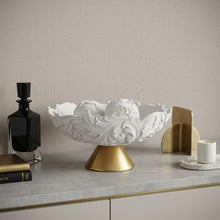 Load image into Gallery viewer, Matte Poly Decorative Bowl With Orbs - Gold / White
