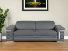 Load image into Gallery viewer, Sofa Italian Leather With Silver Legs - Gray
