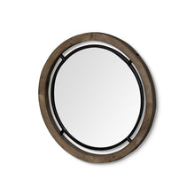 Load image into Gallery viewer, 24" Round Framed Accent Mirror - Black / Brown
