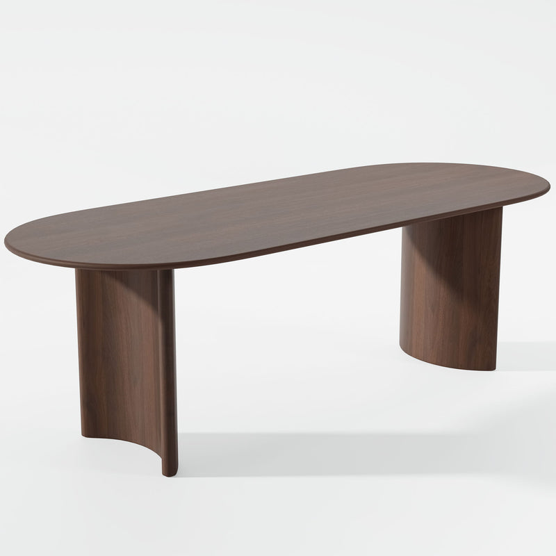 79" Solid Wood Oval Dining Table - Walnut
