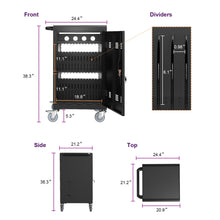 Load image into Gallery viewer, Mobile Charging Cart And Cabinet For Tablets Laptops 32-Device - Matt Black
