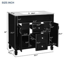Load image into Gallery viewer, Bathroom Vanity With Top Sink, Basin On Cabinet With 2 Soft Closing Doors And 2 Drawers

