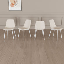 Load image into Gallery viewer, Modern Kitchen Dining Chairs (Set of 4) With Linen Padding And Sturdy Metal Legs - Beige
