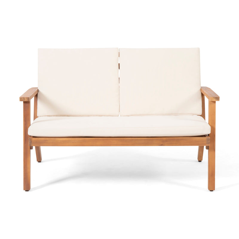 Serenit - 2 Piece Patio Set With Cushions, Loveseat And Coffee Table - Beige / Brown