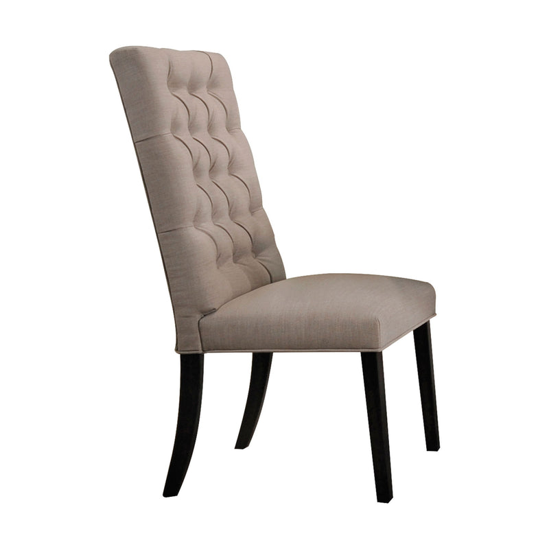 Tufted And Upholstered Linen Open Back Dining Side Chairs (Set of 2) - Tan