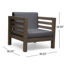Load image into Gallery viewer, Outdoor Acacia Wood Patio Chair With Fabric Cushion
