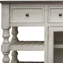 Load image into Gallery viewer, Solid Wood, Open Shelving Distressed TV Stand - Ivory
