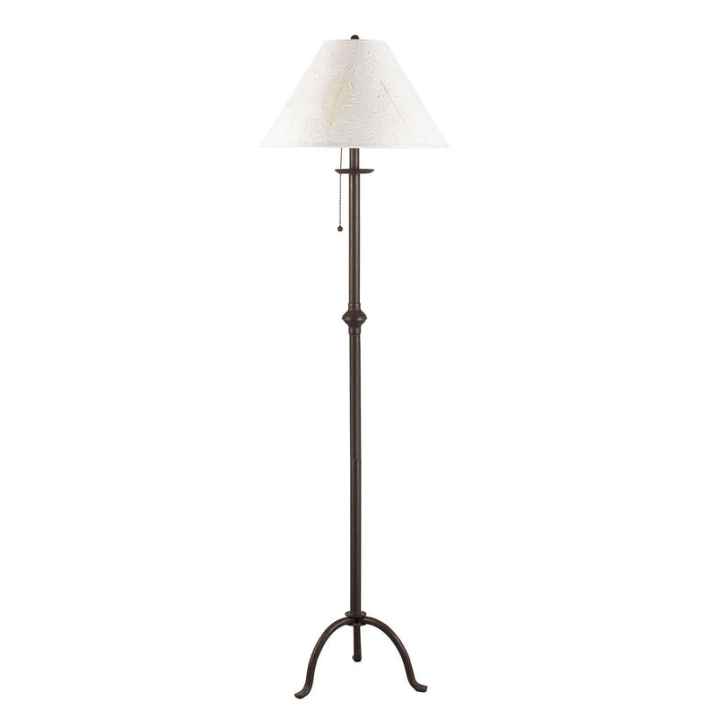 Traditional Shaped Floor Lamp With White Empire Shade - Black