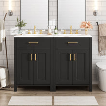 Load image into Gallery viewer, Modern Bathroom Vanity With Ceramic Sink, Soft-Close Doors, Flip Drawer, U-Shaped Shelves, Elegant Storage Solution
