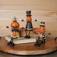 Load image into Gallery viewer, Poly Halloween Jack-O-Lantern Figurine (Set of 3) - Orange / Black
