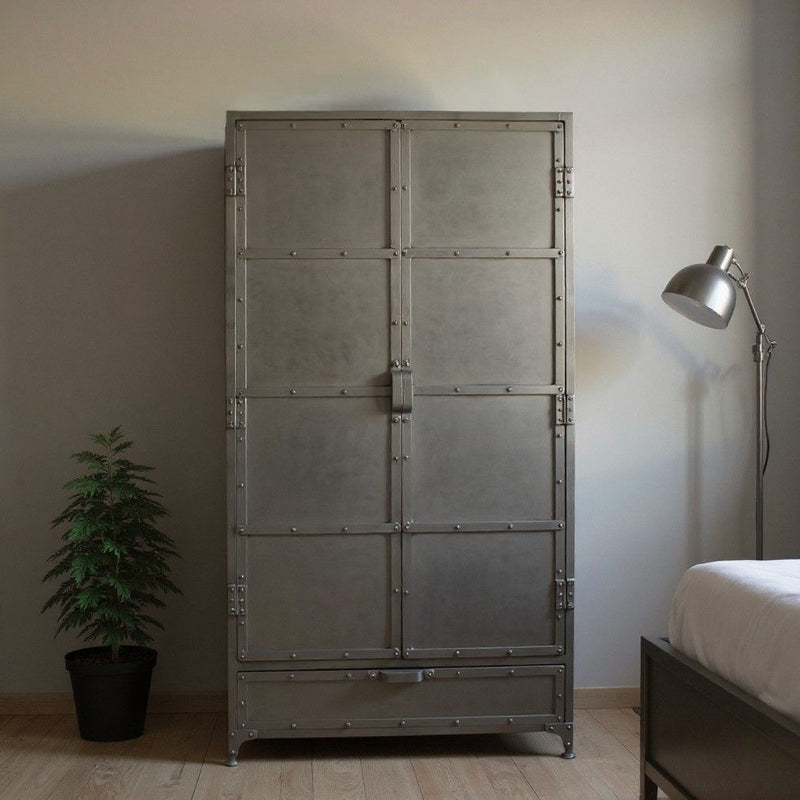 Iron Drawer Combo Dresser - Silver