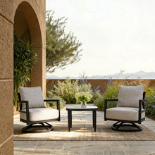 Load image into Gallery viewer, Outdoor Patio Furniture, Chat Set, Sunbrella Cushions And Side Table
