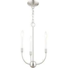 Load image into Gallery viewer, 19" Three Light Metal Dimmable Chandelier With Shades - Nickel
