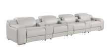 Load image into Gallery viewer, 169" Italian Leather Reclining USB Sofa - Light Gray
