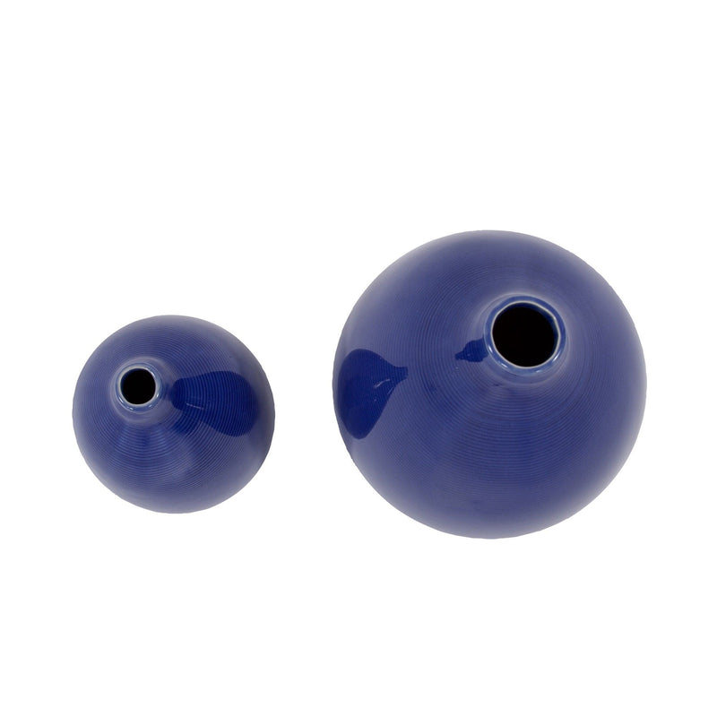 Round Table Vases (Set of 2) - Cobalt
