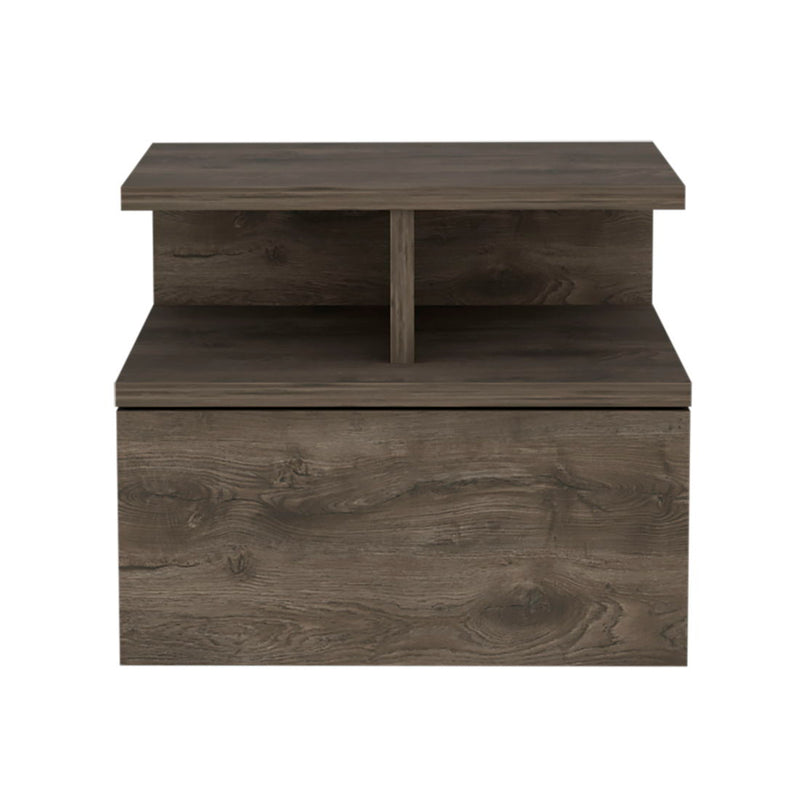 12" One Drawer Faux Wood Nightstand - Brown