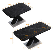 Load image into Gallery viewer, Modern Rectangle Dining Table With Stretchable TopAnd X Shape Legs
