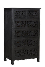 Load image into Gallery viewer, 35" Solid Wood Six Drawer Chest - Black

