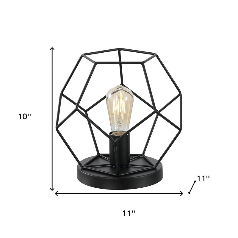 10'' Geometric Table Lamp LED - Black