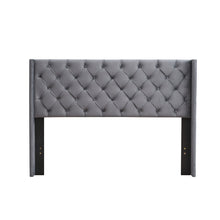 Load image into Gallery viewer, Velvet Button Tufted-Upholstered Bed with Wings Design - Strong Wood Slat Support - Easy Assembly - Gray, Queen, platform bed
