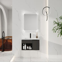 Load image into Gallery viewer, Wall Mounted Floating Bathroom Vanity With Open Shelf &amp; Soft Close Door
