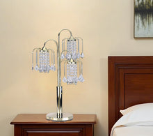 Load image into Gallery viewer, Faux Crystal Three Light Chandelier Table Lamp - Gold
